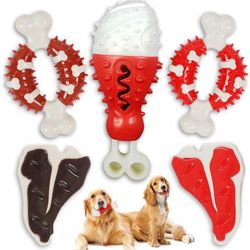 Brand New 5 Pack Dog Chew Toys for Aggressive Chewers-Durable Dog Toys for Small and Medium Dogs Include Squeaky Toy