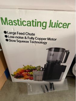 Brand New In a Box FruitsCold Press Juicer, 5.4" Wide Feed AC Motor Low Noise Color Black