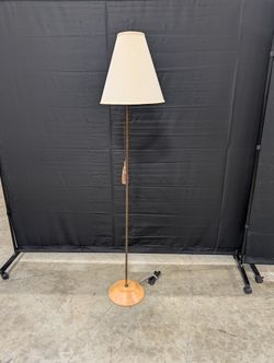 Classic Tapered Shade Floor Lamp with Wood Base