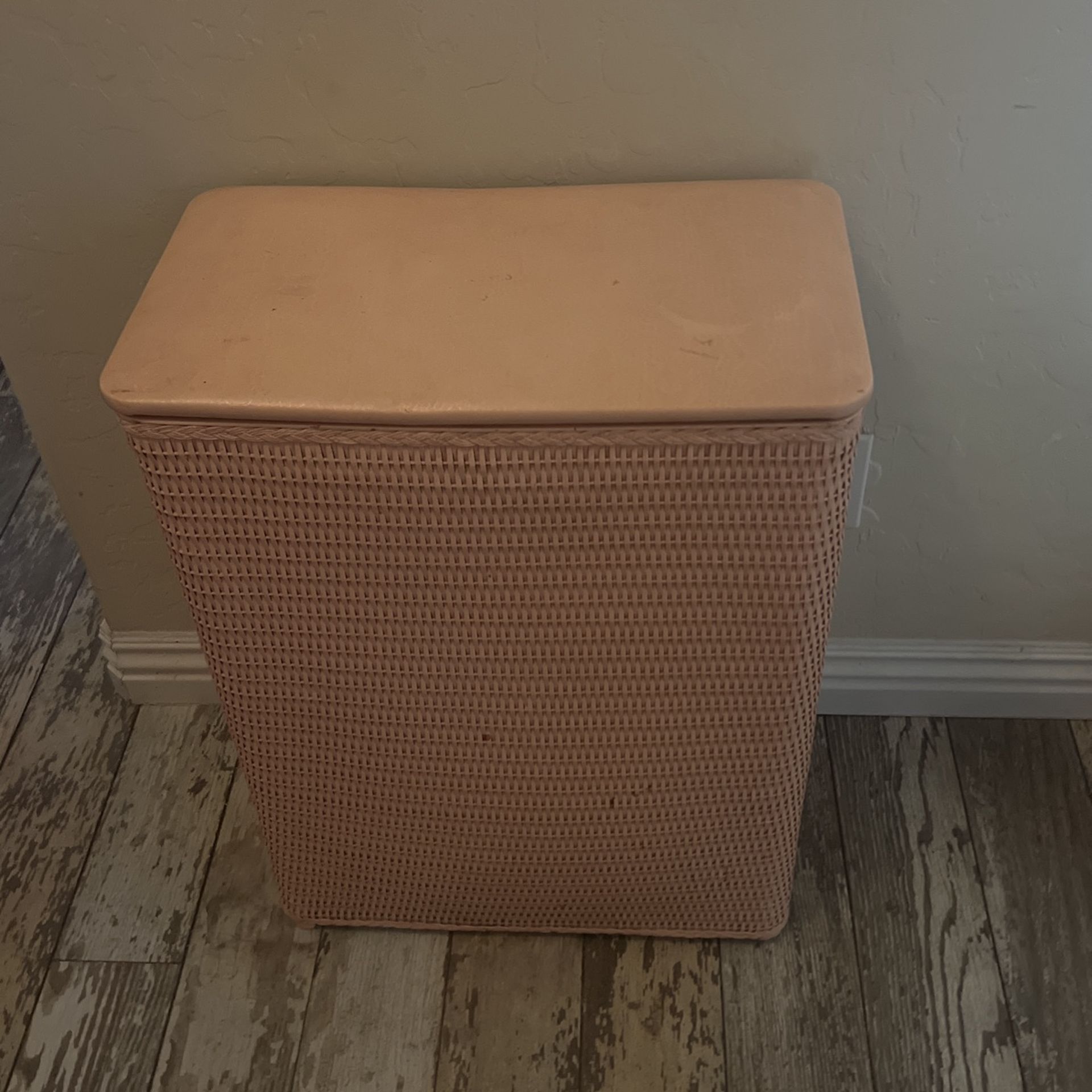 Pink Wicker Hamper