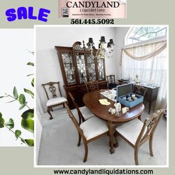 16 Piece Mahogany Wood Dining Table Sale 