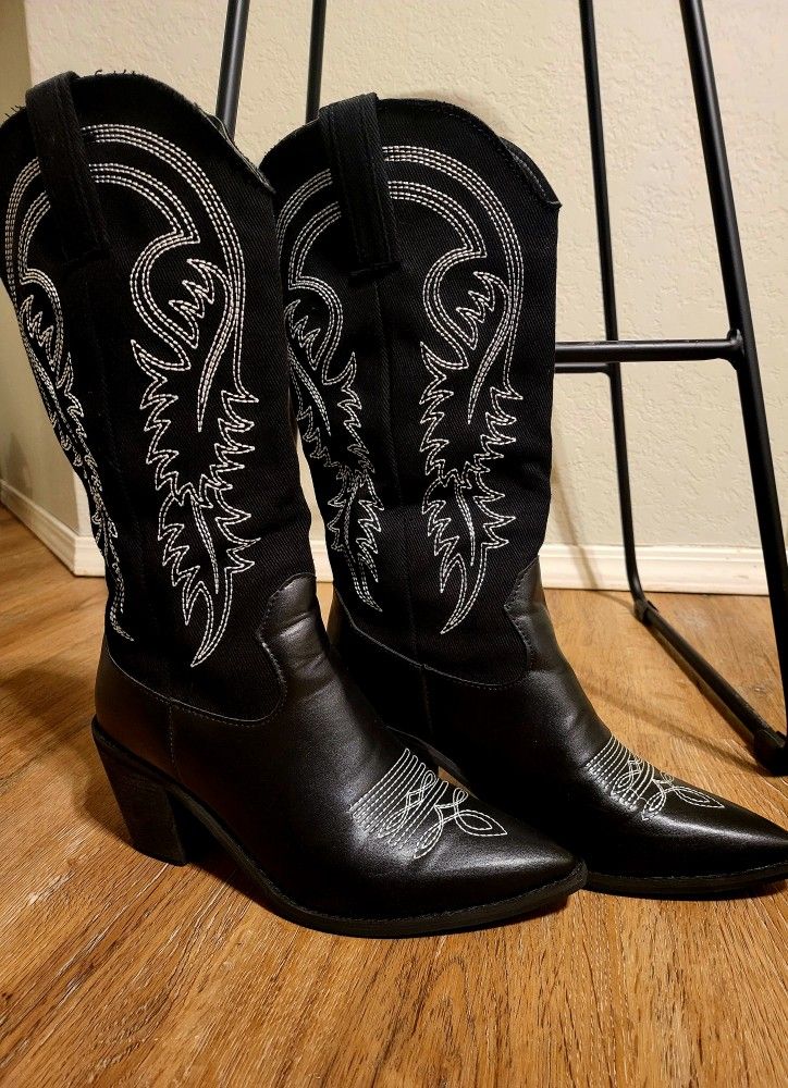 Cow Girl Boots Black
