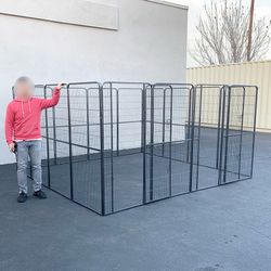 (NEW) $360 Dog 16-Panel Playpen, 10x10x5ft Tall Heavy Duty Pet Exercise Fence Crate Kennel Gate