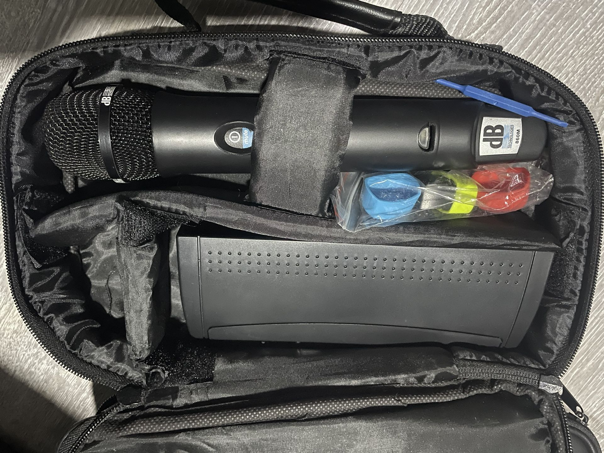 Db Technologies handheld microphone multi frequency Comes with microphone , receiver , carry bag . No power supply included See pictures for details