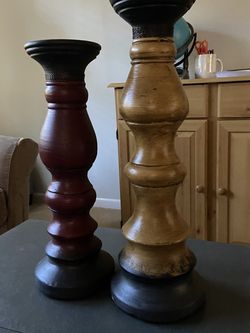 Pier 1 Wooden Candle Holders