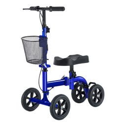Knee Scooter, Foldable Knee Scooter Walker Economical Knee Scooters For Foot Injuries Best Crutches Alternative (Blue)