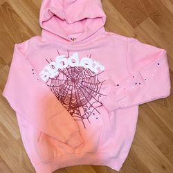 Pink Sp5der Hoodie (Size Small)