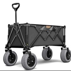 All-Terrain Beach Wagon with Big Wheels for Sand - Extra Large Utility Cart with 9" Off-Road Tires