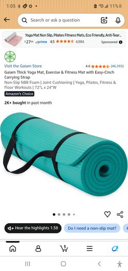 Gaiam Thick Yoga Mat with Carrying Strap