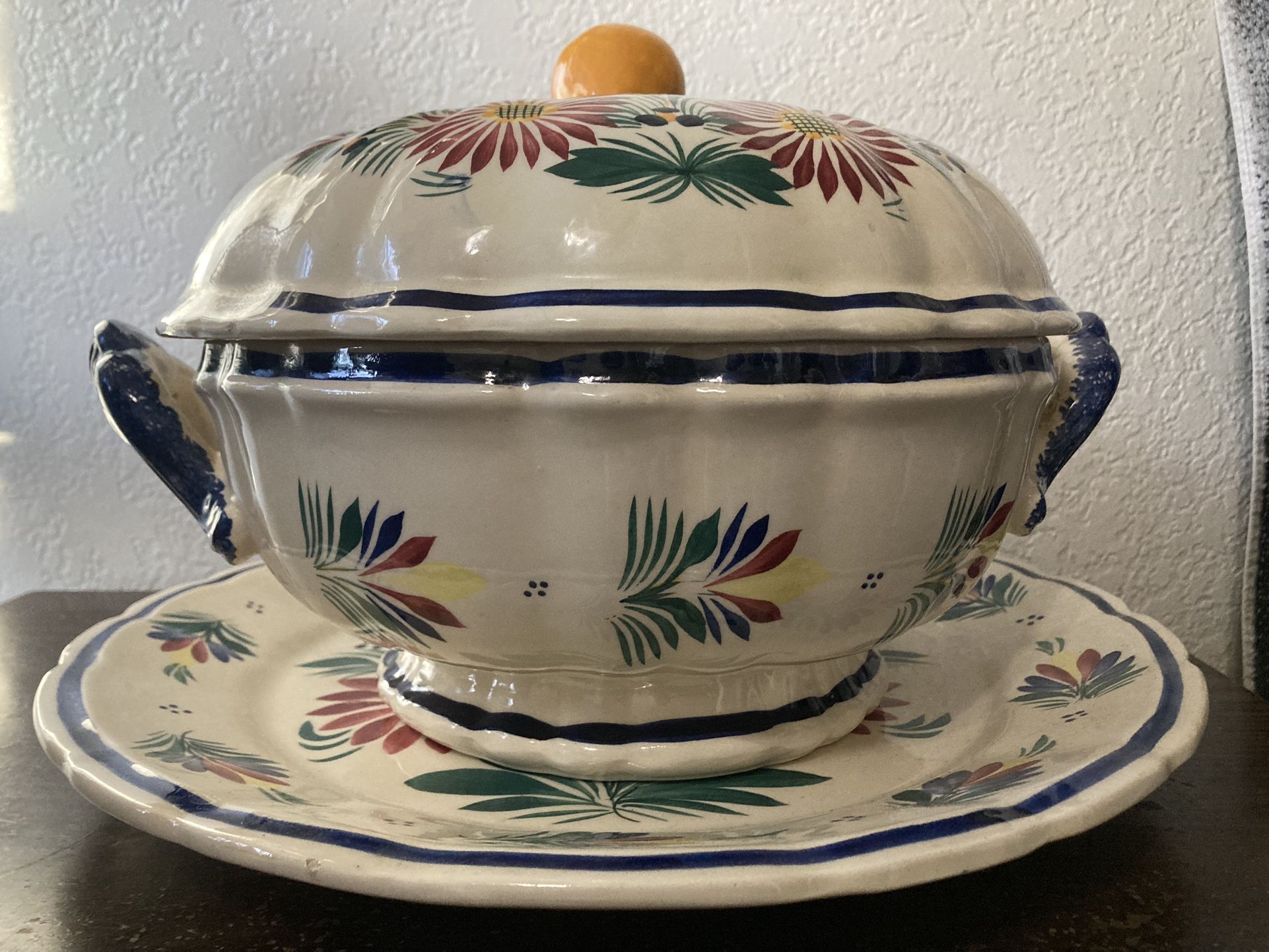 Quimper Bowl And Plate