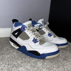 Jordan 4 Retro Mid Motorsports White Black Blue