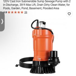 VEVOR 1/2 HP Submersible Trash Pump, 