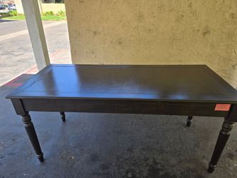 Long large durable wooden dining table with 3 drawers