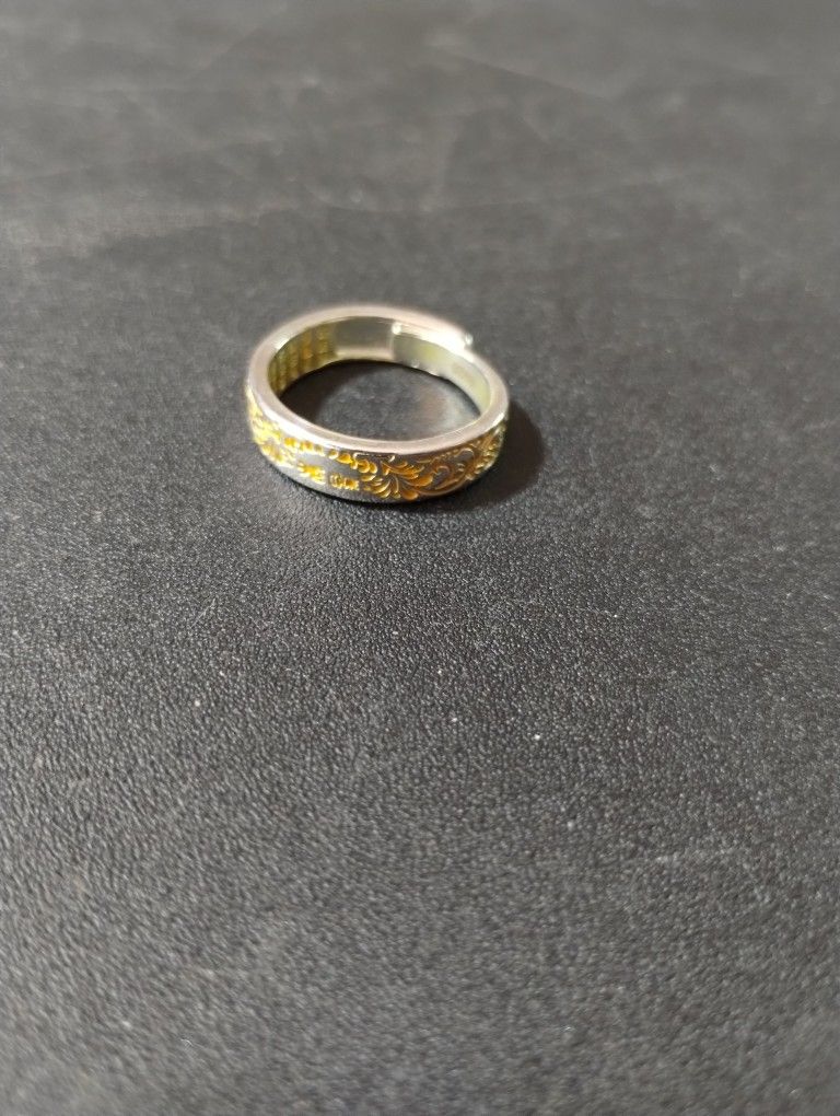 Sterling Silver Good Luck Adjustable Ring