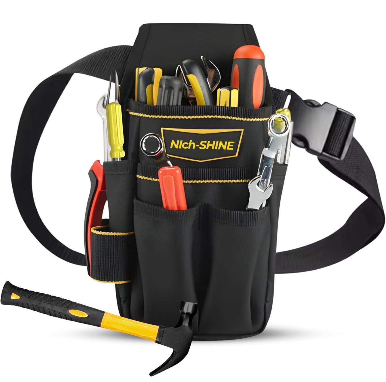Tool Belt Bag, Includes Small Tool Pouch, Electrician and Carpenter Tool Pouch with Belt Clip