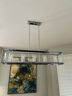 Chrome chandelier light fixture