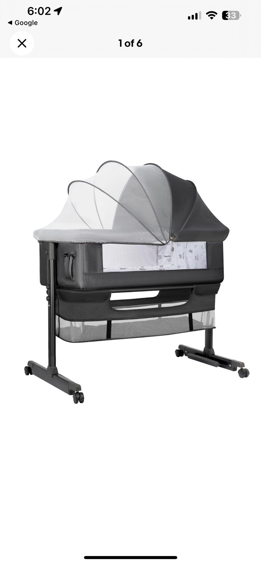 Baby Bassinet And Crib Side Bid