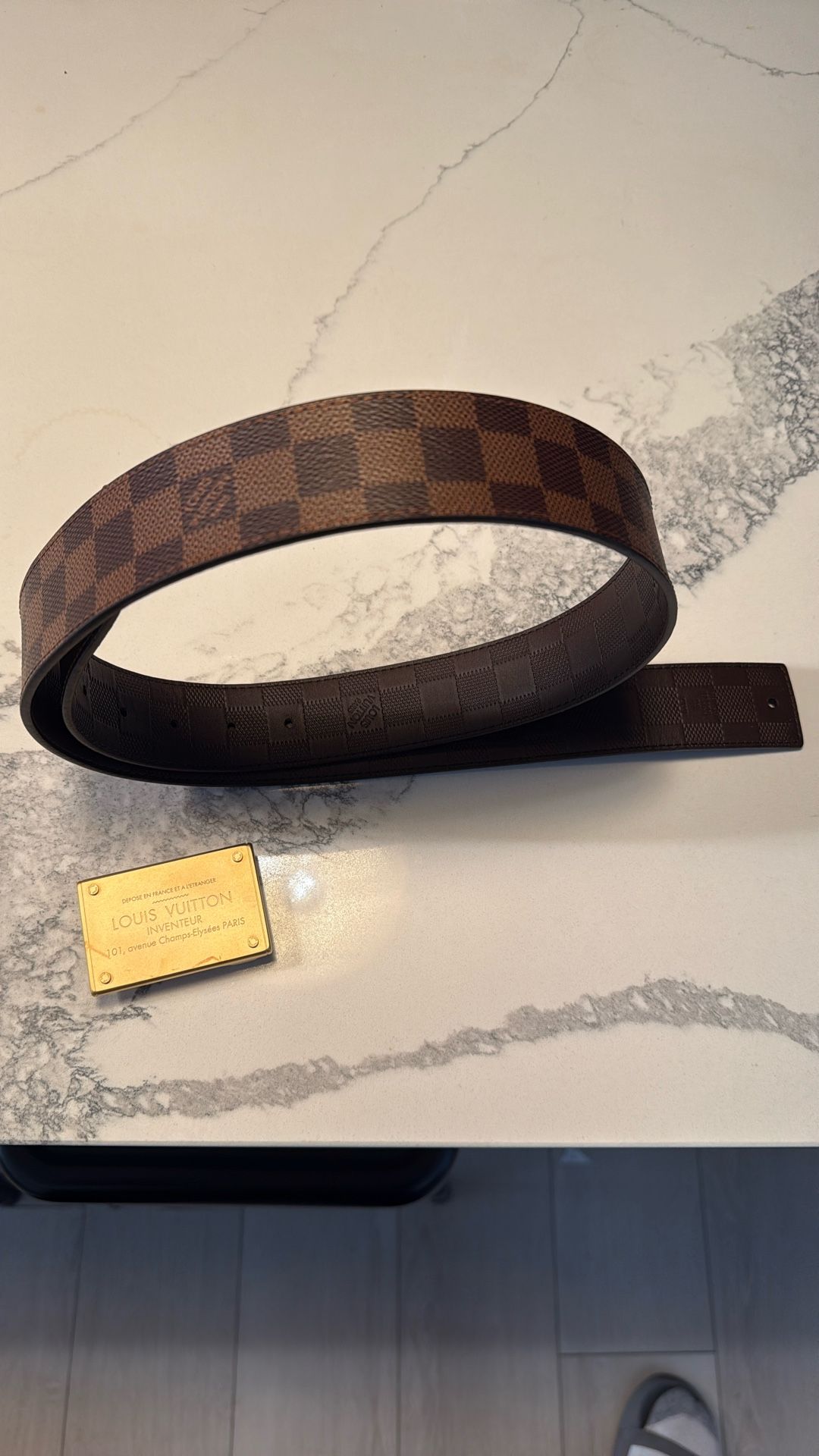 Reversible Brown Louis Vuitton Inventeur Belt