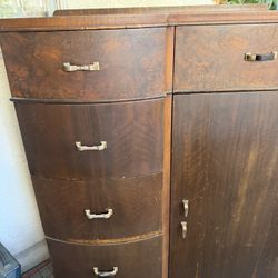 Antique Wardrobe / Closet wood Measurements in pictures