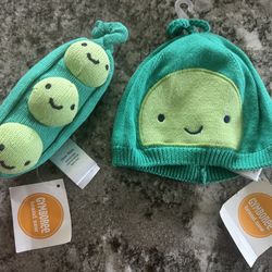 Baby Beanie and Toy Rattle