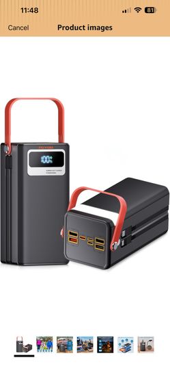 PGYOB Portable Power Station, 27,000mAh Outdoor Generator with Built in Cable, Portable Power Bank Backup Battery for Phone Charge, Travel, Home use, 