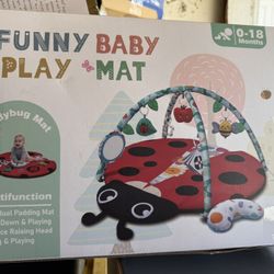Jyusmile 8-in-1 Baby Gym Play Mat with 6 Toys 