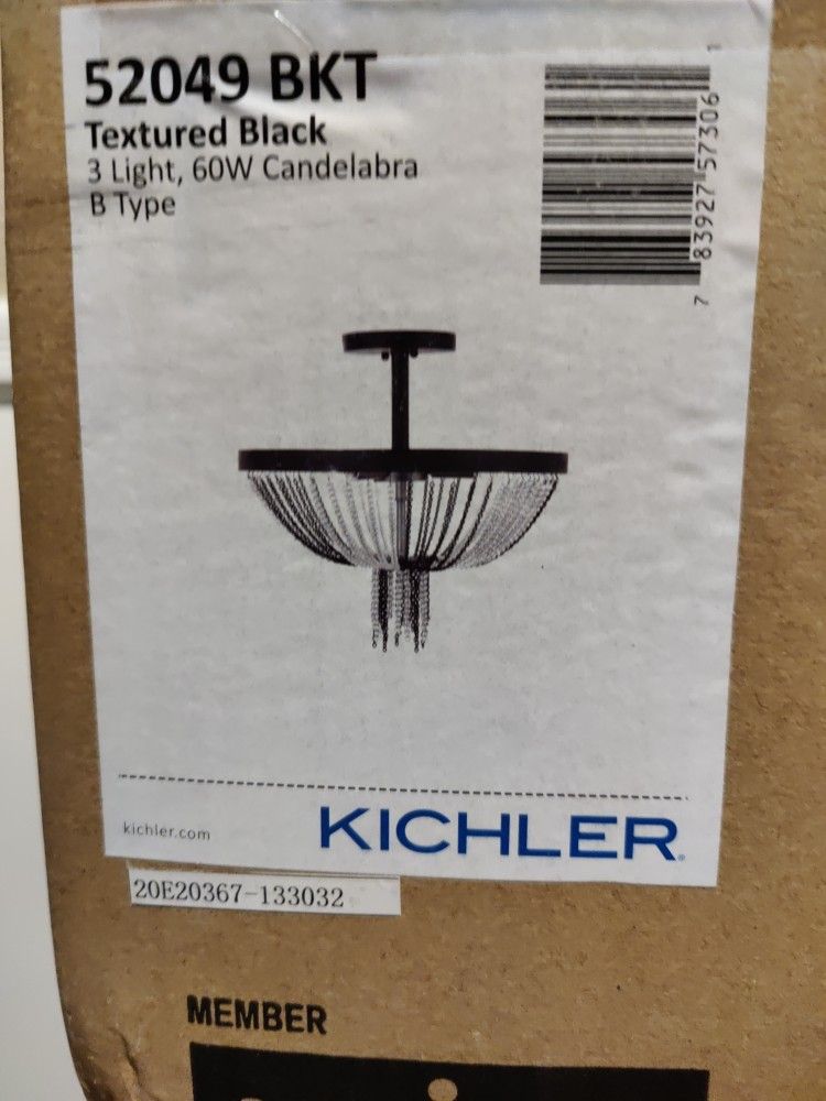 Kichler Textured Black Chandelier 