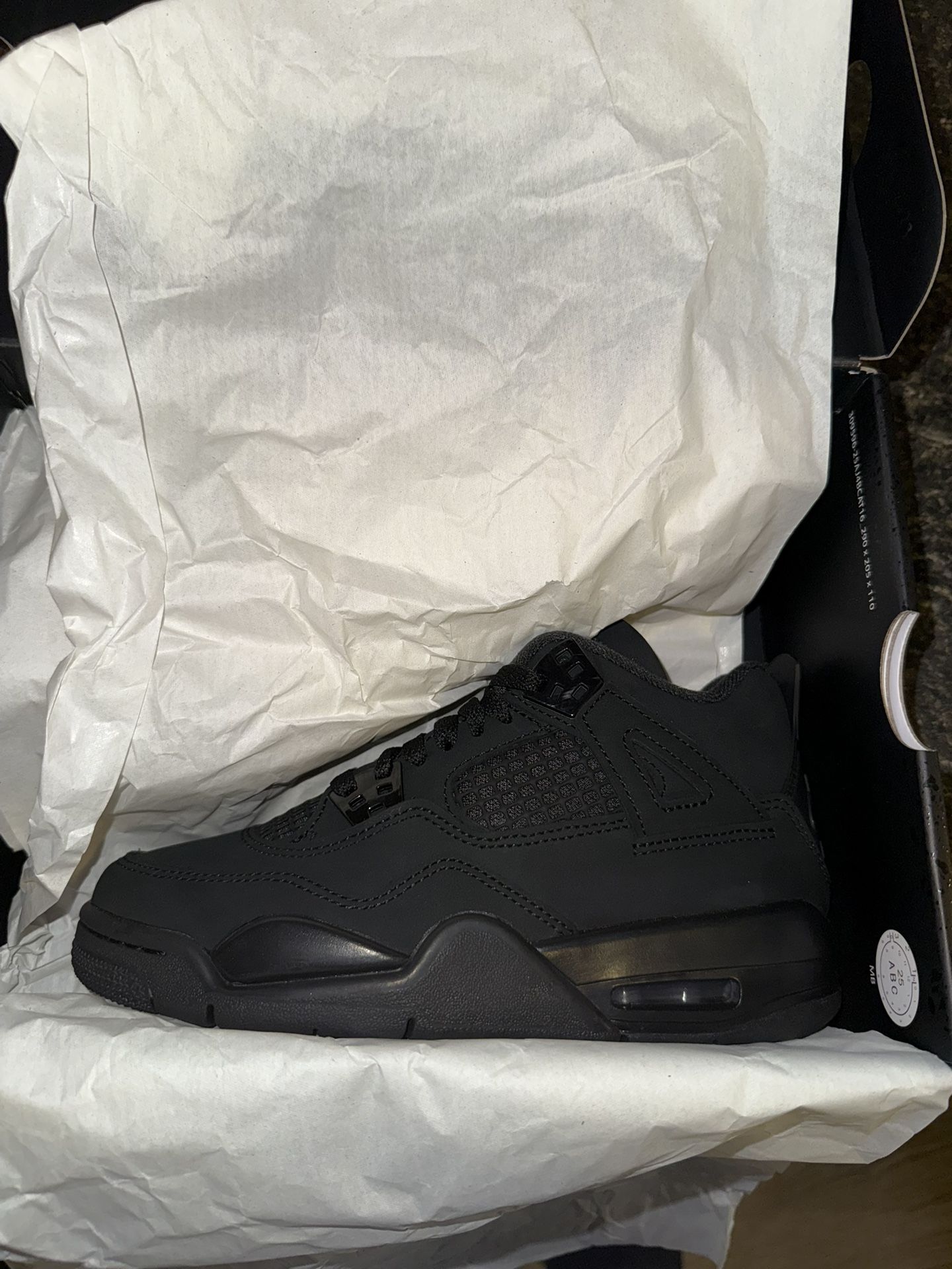 Jordan 4 Black Cat Size 4Y