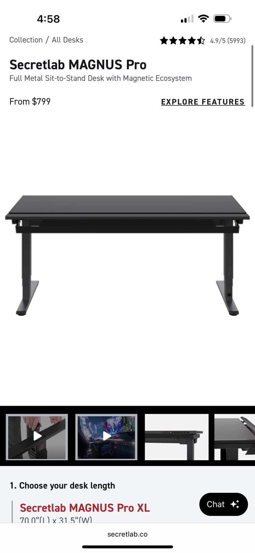 Secret Labs Magnus Pro Desk And Headphone Hanger 