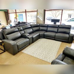 SAMPERSTONE GRAY 5-PIECE POWER RECLINING SECTIONAL