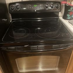 Black GE Electric Range