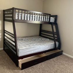 $699 Brand New Full/twin Bunk Bed With Mattress (Read Description Below)