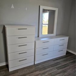 Dresser with Mirror and Chest ⭐️ Cómodas con Espejo y Gavetero 🚚(Immediate-Delivery)💨