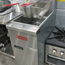Flamaster FLM-F4-LP 15 1/2" Liquid Propane Floor Fryer, 40-50 lb, 4 Tubes, 120,000 BTU