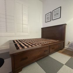 Pottery Barn Queen Storage Bed