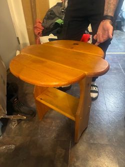 Small Wooden Side Table with Lower Shelf