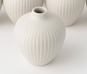 Ceramic ribbed bud vase