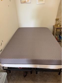 Full Memory Foam Mattress + Metal Platform Bed Frame