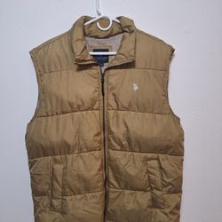US Polo Assn Mens Signature Vest Tan Size Small