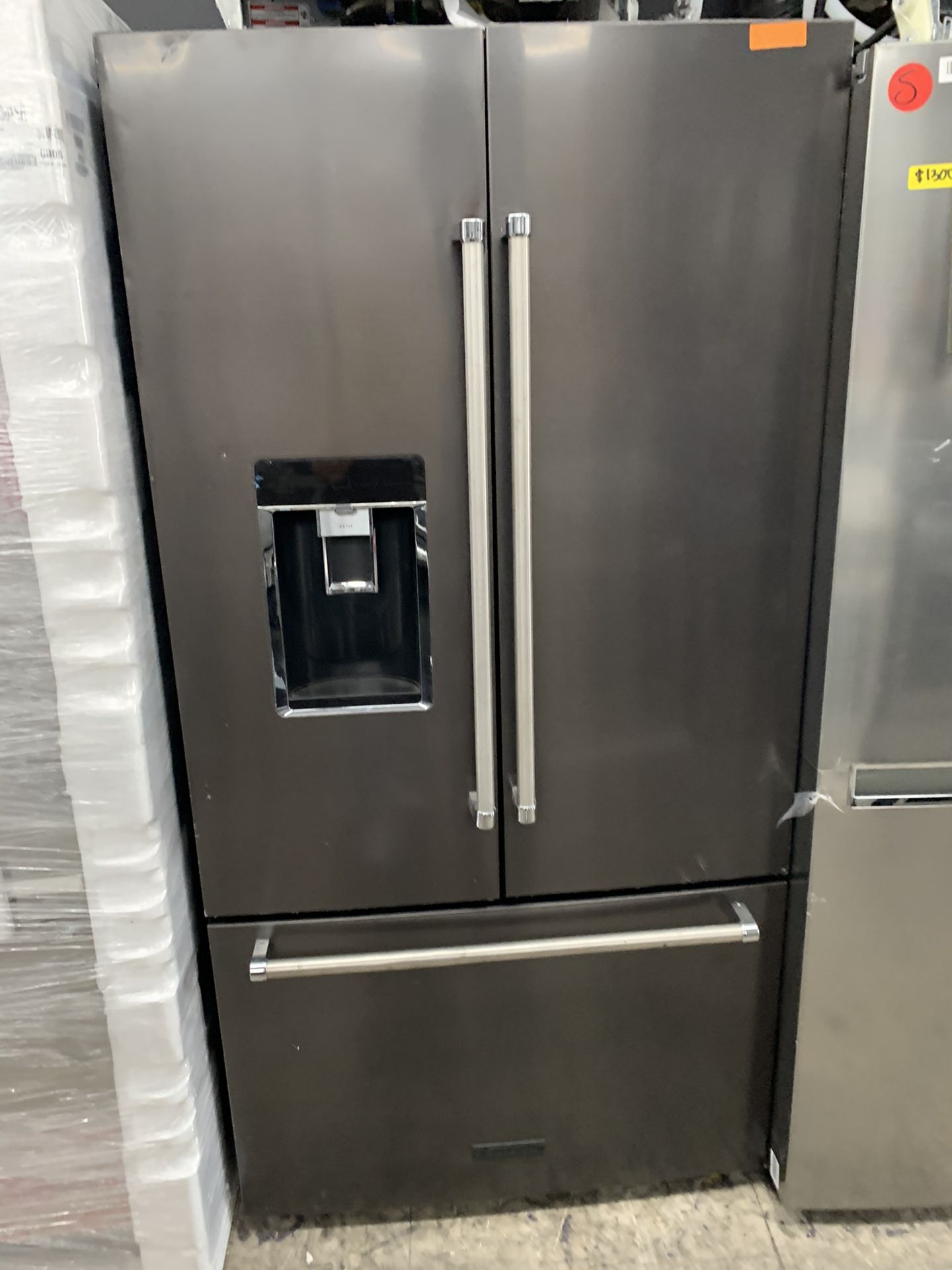 Kitchen aid French door in black stainless counter depth used