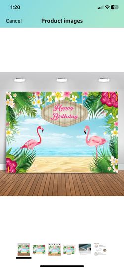 Tropical Flamingo Backdrop 7ft x 5ft