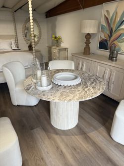 48” Round Marble Dining Table, Free Delivery ✅ Modern Marble Top Dining Table, Marble Table Tendu Marble 