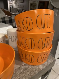 Rae Dunn halloween dog bowls