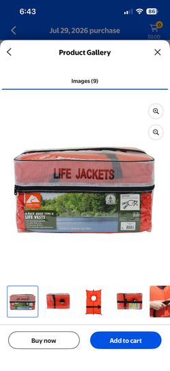 Brand New Ozark Trail 4-Pack Adult Type II Life Vest, Includes Storage Bag, Orange