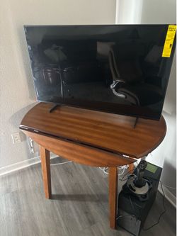 Round wooden table