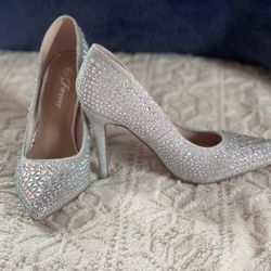 JEWELED RHINESTONE kitten Heel Pump  BN 