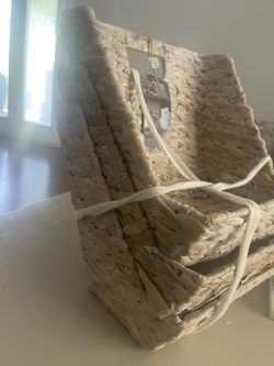 Lot Of  Woven Handled Storage Baskets to organise your desktop or workspase 