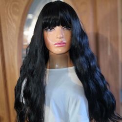 Synthetic Black Wavy Hair Wig  26" 