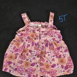 Girls Button Up Tank Shirt 5T