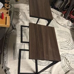 (2) C Shape Metal End Tables